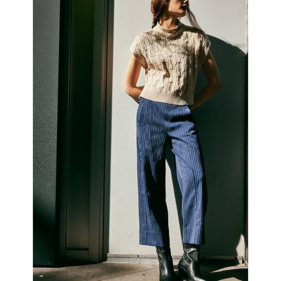 NWT FREE PEOPLE Vickie Mock Neck Sweater / Macadamia SZ: M - Picture 6 of 9